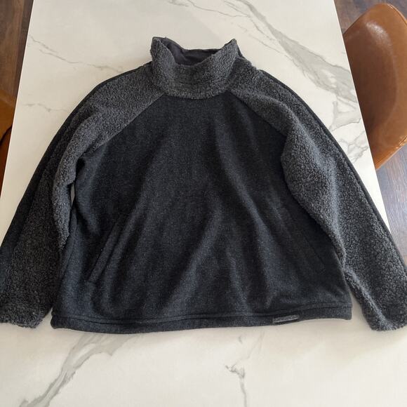Prana Lockwood Sweater Pullover W23190871 Women Charcoal Heather Sz Lg- Pockets - Picture 1 of 13
